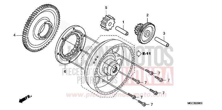 EMBRAYAGE DE DEMARRAGE de CB1100 ABS PEARL MILKEY WHITE (NH162) 2013